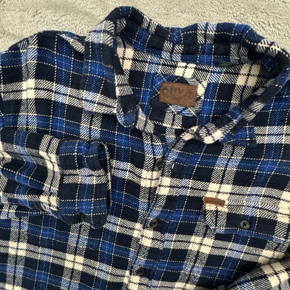 Orvis Men's Shirt Jacket Size XXL‎ Flannel Plaid Button Front With Pockets - Picture 1 of 9